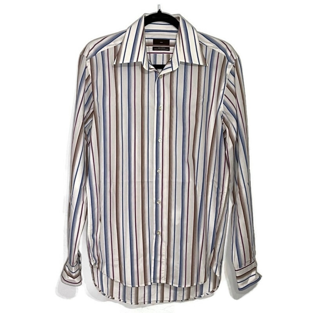 Zara 100% Cotton Vertical Stripped Button Up Men's Shirt